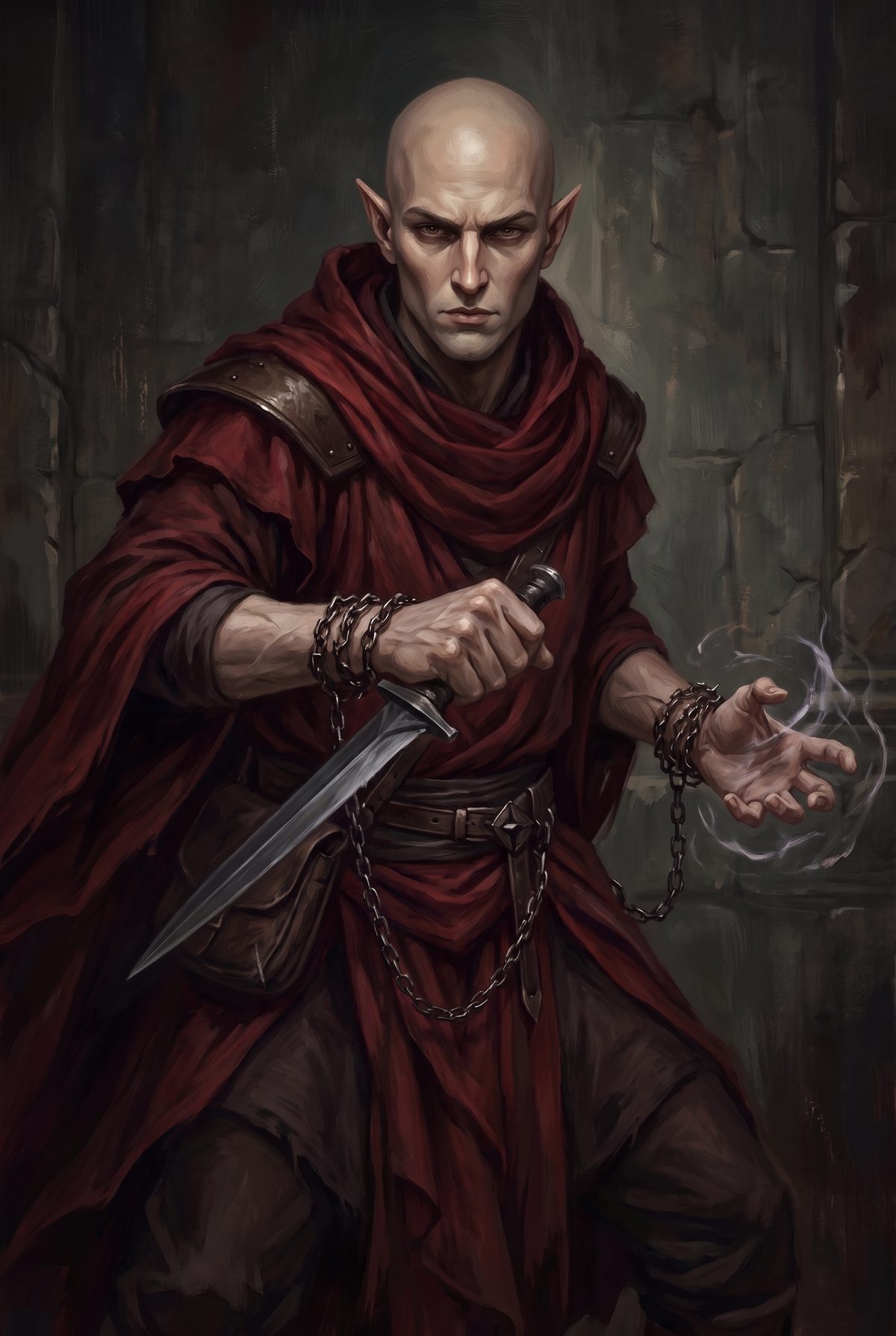 Combate com adaga, capuz abaixado — Aletheion