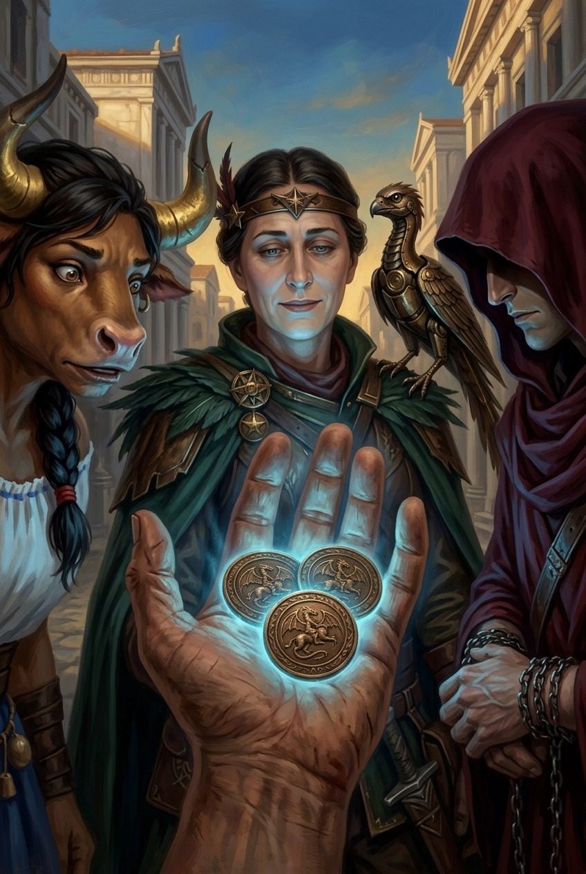 O brilho azul das moedas de Lorde Dragão